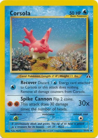 Corsola (37/75) [Neo Discovery Unlimited] | Shuffle n Cut Hobbies & Games