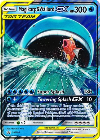 Magikarp & Wailord GX (SM166) (Jumbo Card) [Sun & Moon: Black Star Promos] | Shuffle n Cut Hobbies & Games