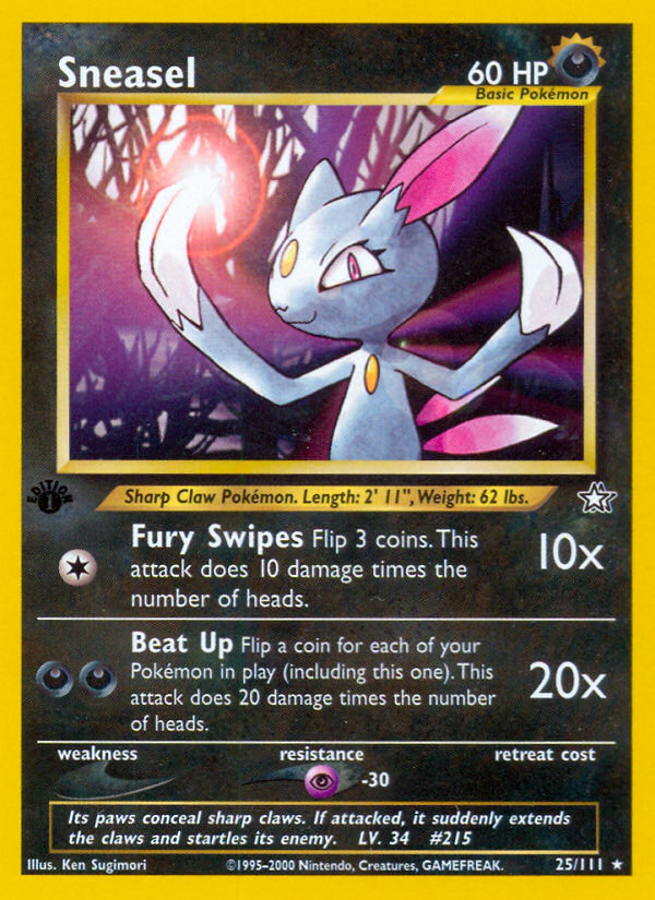 Sneasel (25/111) [Neo Genesis 1st Edition] | Shuffle n Cut Hobbies & Games