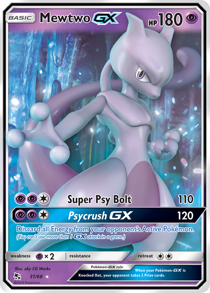 Mewtwo GX (31/68) [Sun & Moon: Hidden Fates] | Shuffle n Cut Hobbies & Games