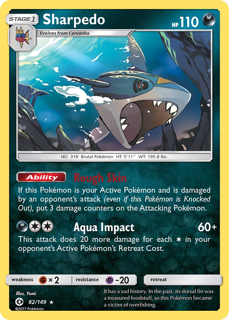 Sharpedo (82/149) (Cosmos Holo) (Blister Exclusive) [Sun & Moon: Base Set] | Shuffle n Cut Hobbies & Games