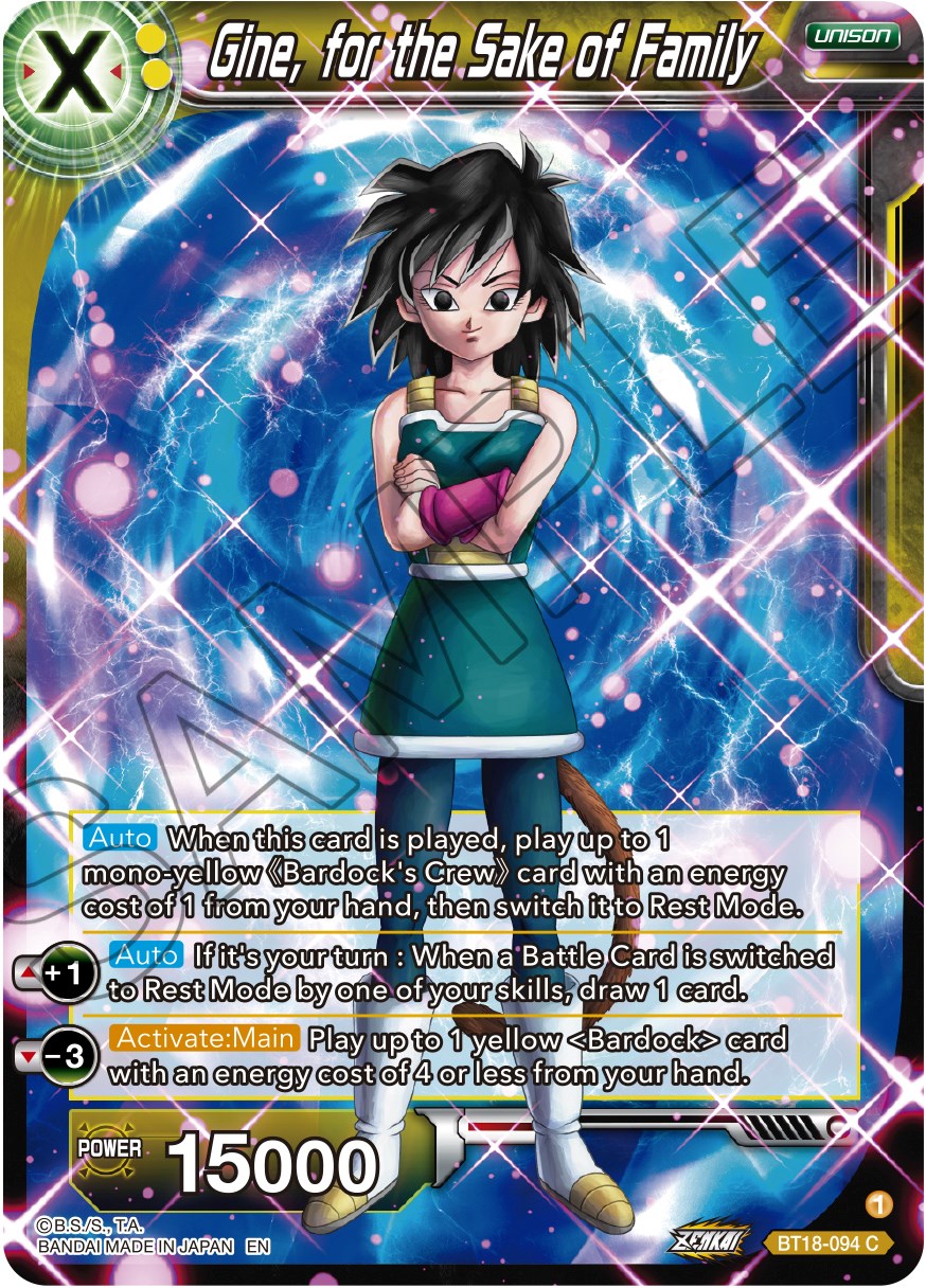 Gine, for the Sake of Family (BT18-094) [Dawn of the Z-Legends] | Shuffle n Cut Hobbies & Games