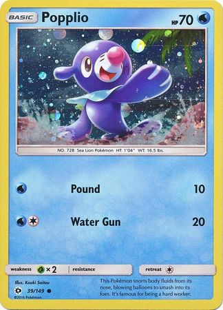 Popplio (39/149) (Cosmos Holo) [Sun & Moon: Base Set] | Shuffle n Cut Hobbies & Games