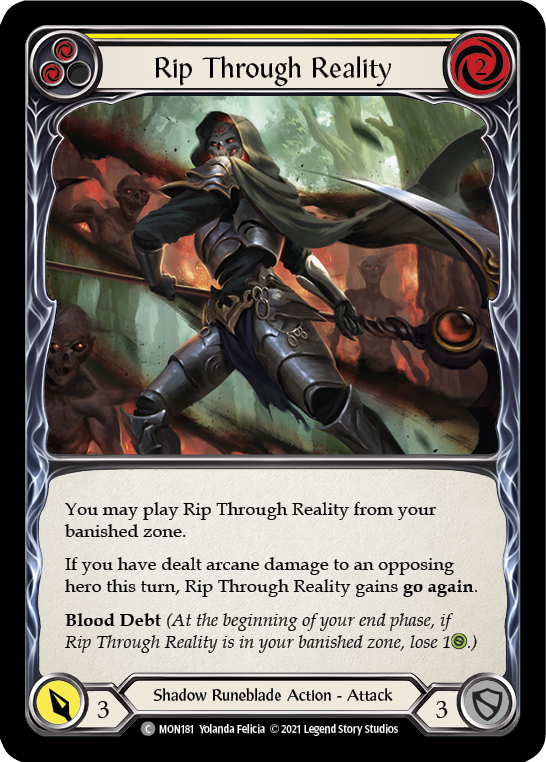 Rip Through Reality (Yellow) (Rainbow Foil) [MON181-RF] 1st Edition Rainbow Foil | Shuffle n Cut Hobbies & Games