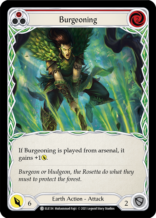 Burgeoning (Red) [ELE134] (Tales of Aria)  1st Edition Rainbow Foil | Shuffle n Cut Hobbies & Games