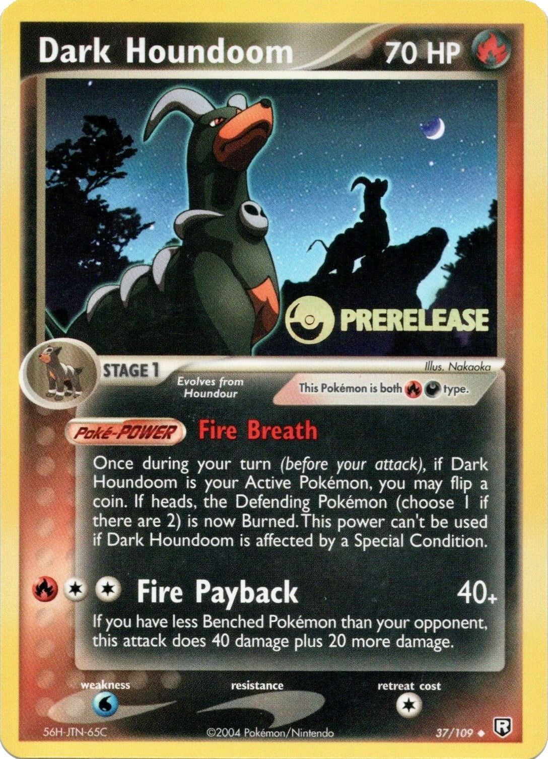 Dark Houndoom (37/109) (Prerelease Promo) [EX: Team Rocket Returns] | Shuffle n Cut Hobbies & Games