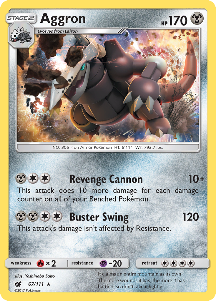 Aggron (67/111) [Sun & Moon: Crimson Invasion] | Shuffle n Cut Hobbies & Games