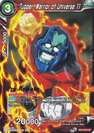 Tupper, Warrior of Universe 11 (BT14-022) [Cross Spirits Prerelease Promos] | Shuffle n Cut Hobbies & Games