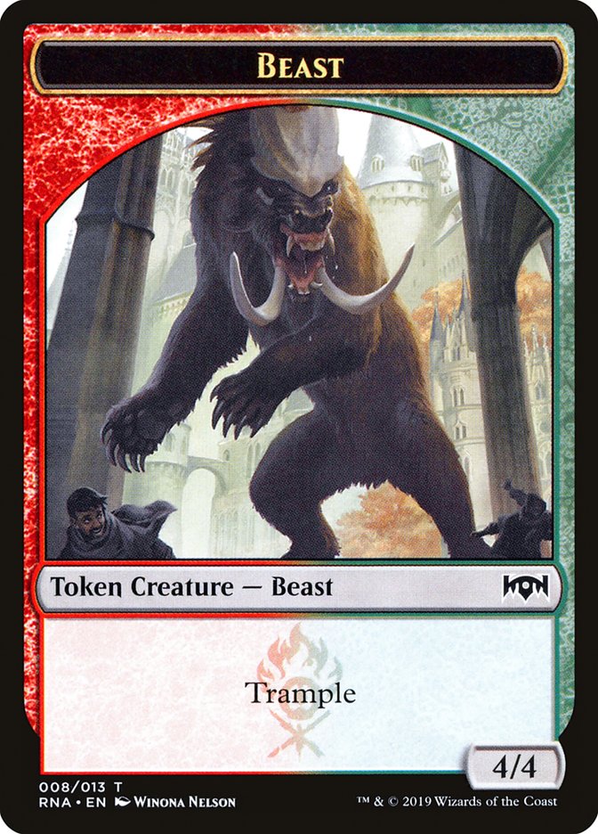 Beast Token [Ravnica Allegiance Tokens] | Shuffle n Cut Hobbies & Games