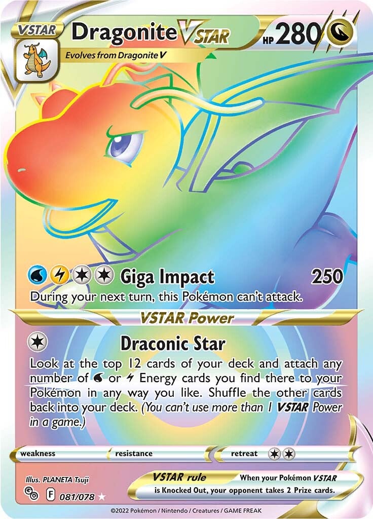 Dragonite VSTAR (081/078) [Pokémon GO] | Shuffle n Cut Hobbies & Games