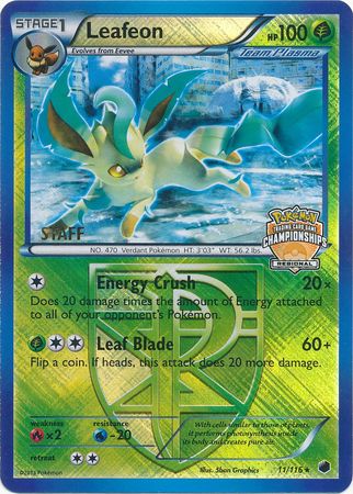 Leafeon (11/116) (Regional Championship Promo Staff) [Black & White: Plasma Freeze] | Shuffle n Cut Hobbies & Games