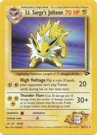 Lt. Surge's Jolteon (28/132) [Gym Challenge Unlimited] | Shuffle n Cut Hobbies & Games