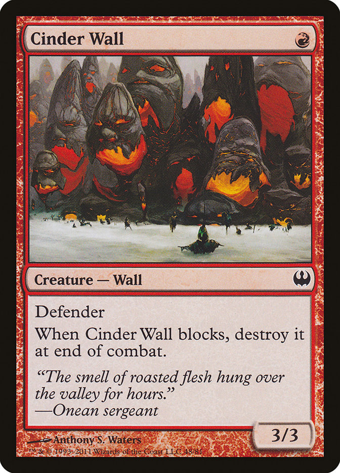 Cinder Wall [Duel Decks: Knights vs. Dragons] | Shuffle n Cut Hobbies & Games