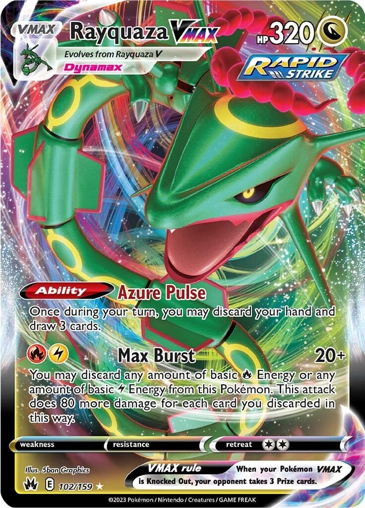 Rayquaza VMAX (102/159) (102) [Sword & Shield: Crown Zenith] | Shuffle n Cut Hobbies & Games