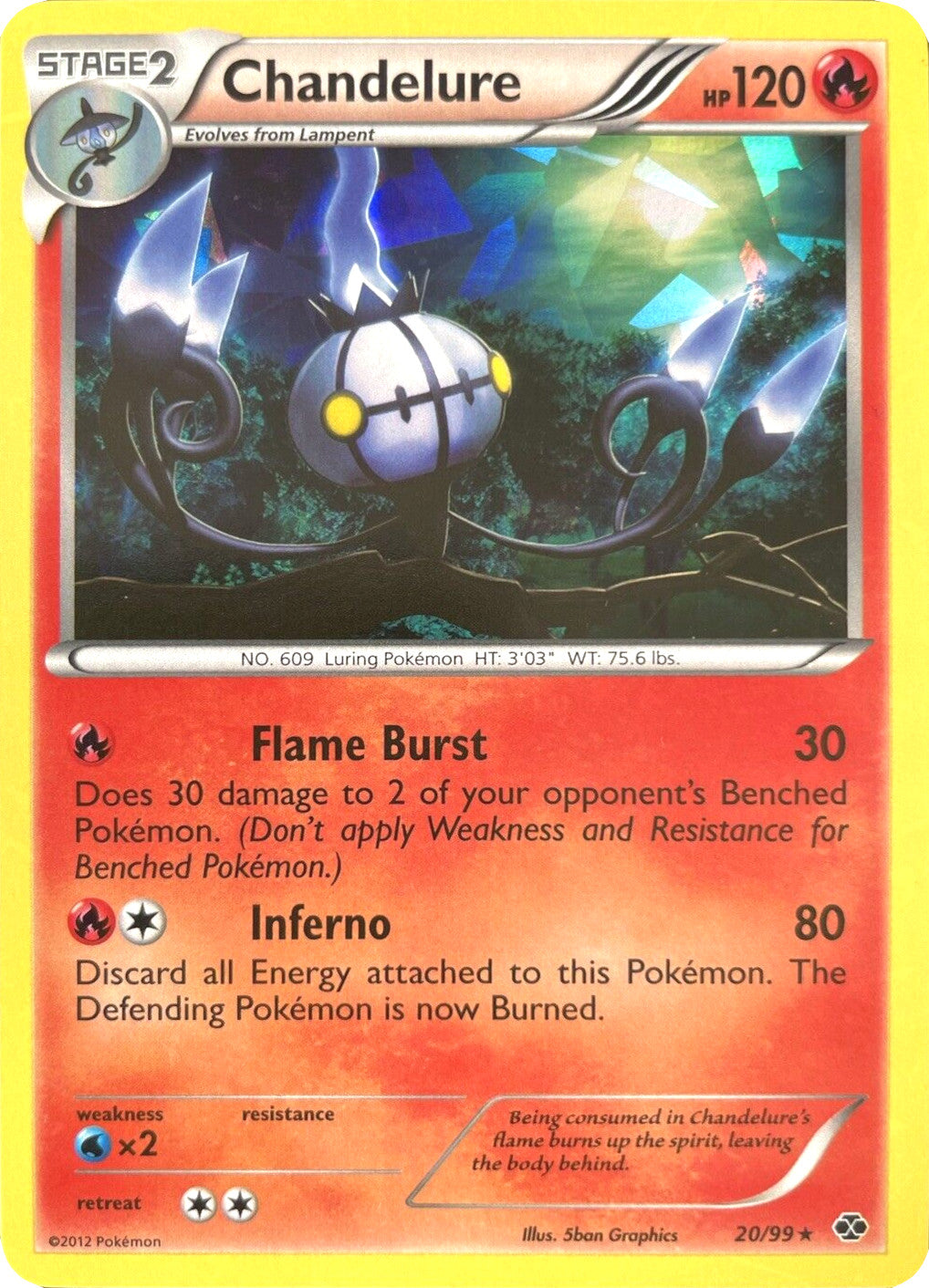 Chandelure (20/99) (Cracked Ice Holo) [Black & White: Next Destinies] | Shuffle n Cut Hobbies & Games