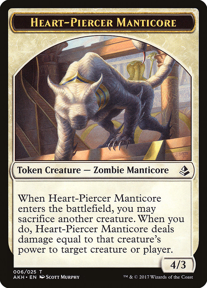 Heart-Piercer Manticore Token [Amonkhet Tokens] | Shuffle n Cut Hobbies & Games