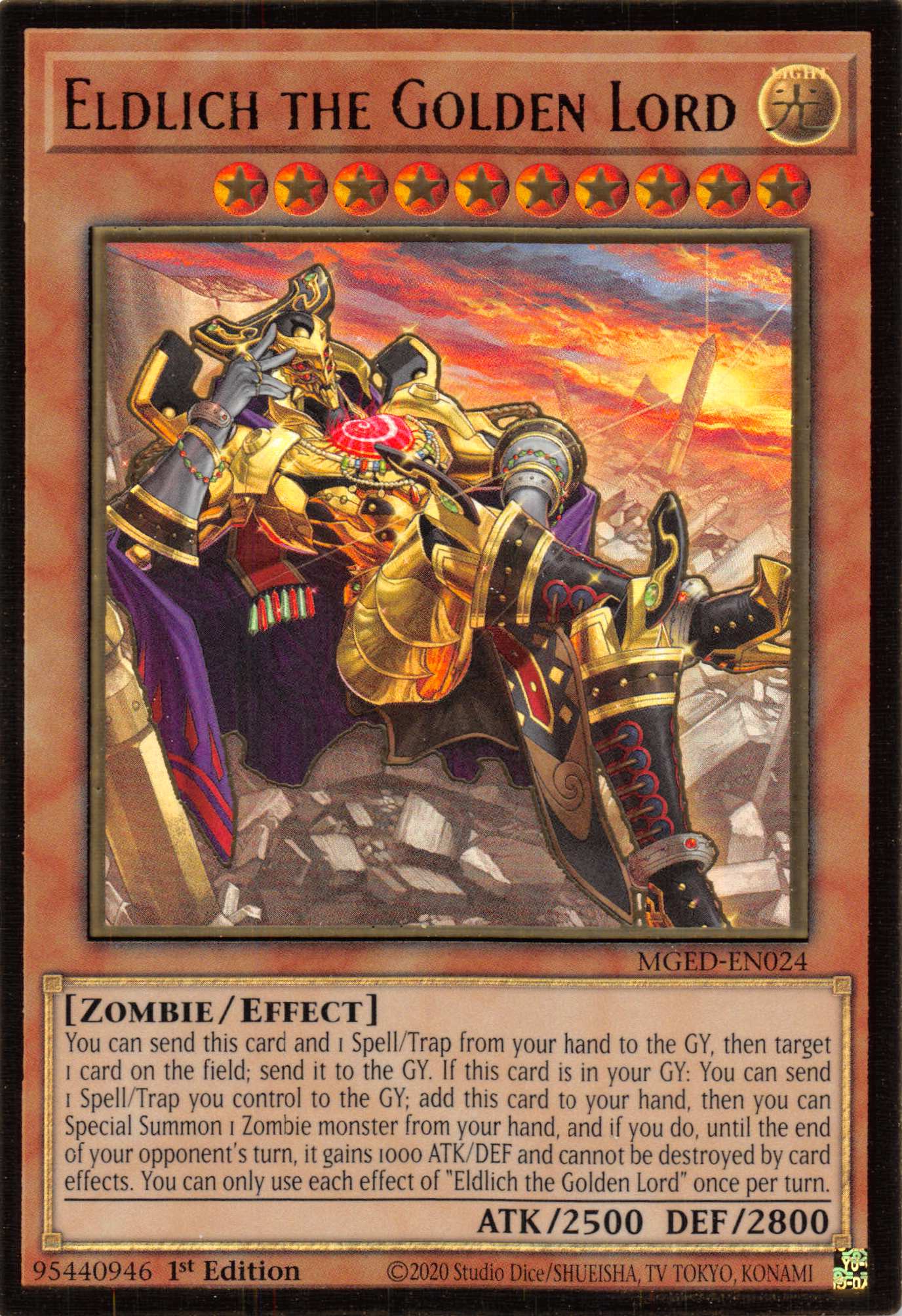 Eldlich the Golden Lord (Alternate Art) [MGED-EN024] Gold Rare | Shuffle n Cut Hobbies & Games