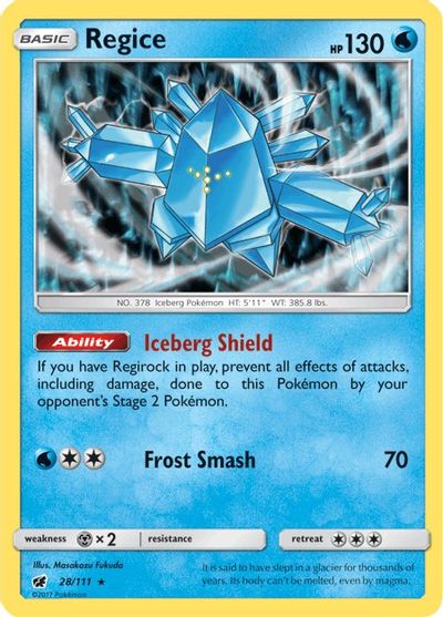 Regice (28/111) [Sun & Moon: Crimson Invasion] | Shuffle n Cut Hobbies & Games