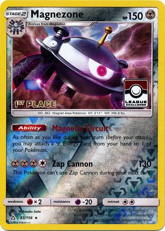 Magnezone (83/156) (League Promo 1st Place) [Sun & Moon: Ultra Prism] | Shuffle n Cut Hobbies & Games