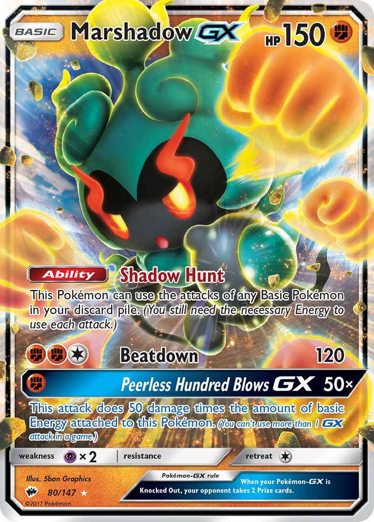 Marshadow GX (80/147) [Sun & Moon: Burning Shadows] | Shuffle n Cut Hobbies & Games