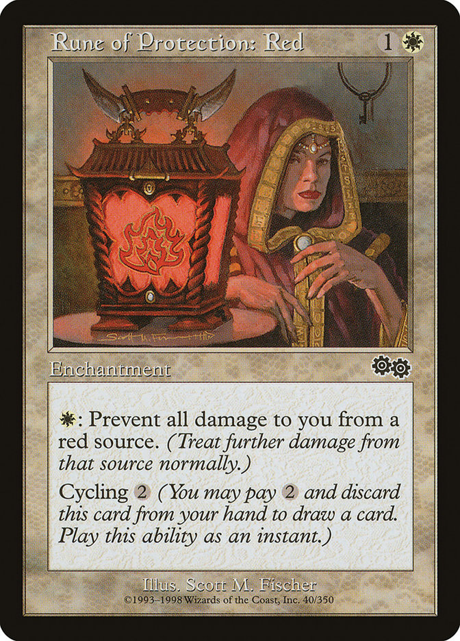 Rune of Protection: Red [Urza's Saga] | Shuffle n Cut Hobbies & Games