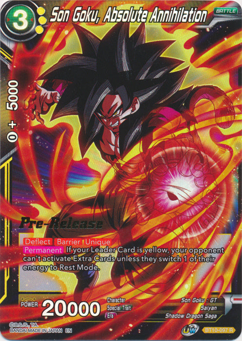 Son Goku, Absolute Annihilation (BT10-097) [Rise of the Unison Warrior Prerelease Promos] | Shuffle n Cut Hobbies & Games