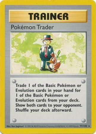 Pokemon Trader (77/102) [Base Set Shadowless Unlimited] | Shuffle n Cut Hobbies & Games