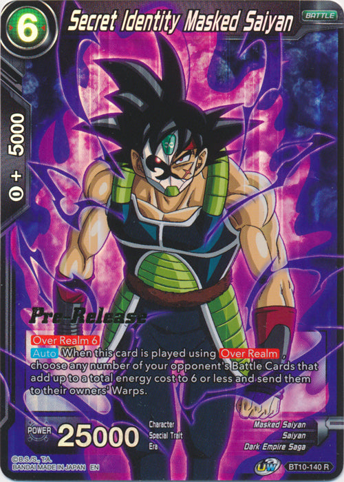 Secret Identity Masked Saiyan (BT10-140) [Rise of the Unison Warrior Prerelease Promos] | Shuffle n Cut Hobbies & Games