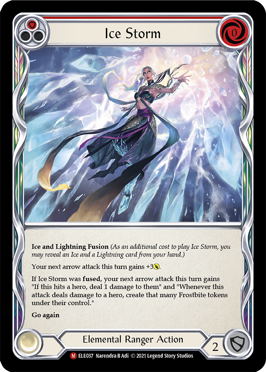 Ice Storm [ELE037] (Tales of Aria)  1st Edition Rainbow Foil | Shuffle n Cut Hobbies & Games