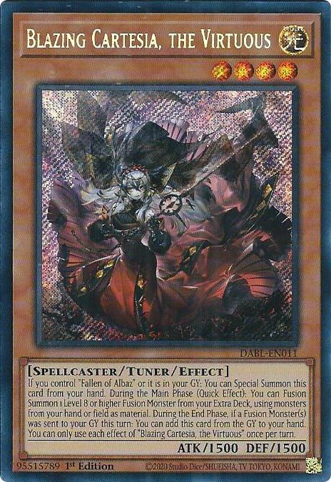 Blazing Cartesia, the Virtuous [DABL-EN011] Secret Rare | Shuffle n Cut Hobbies & Games