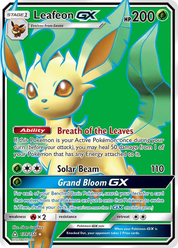 Leafeon GX (139/156) [Sun & Moon: Ultra Prism] | Shuffle n Cut Hobbies & Games