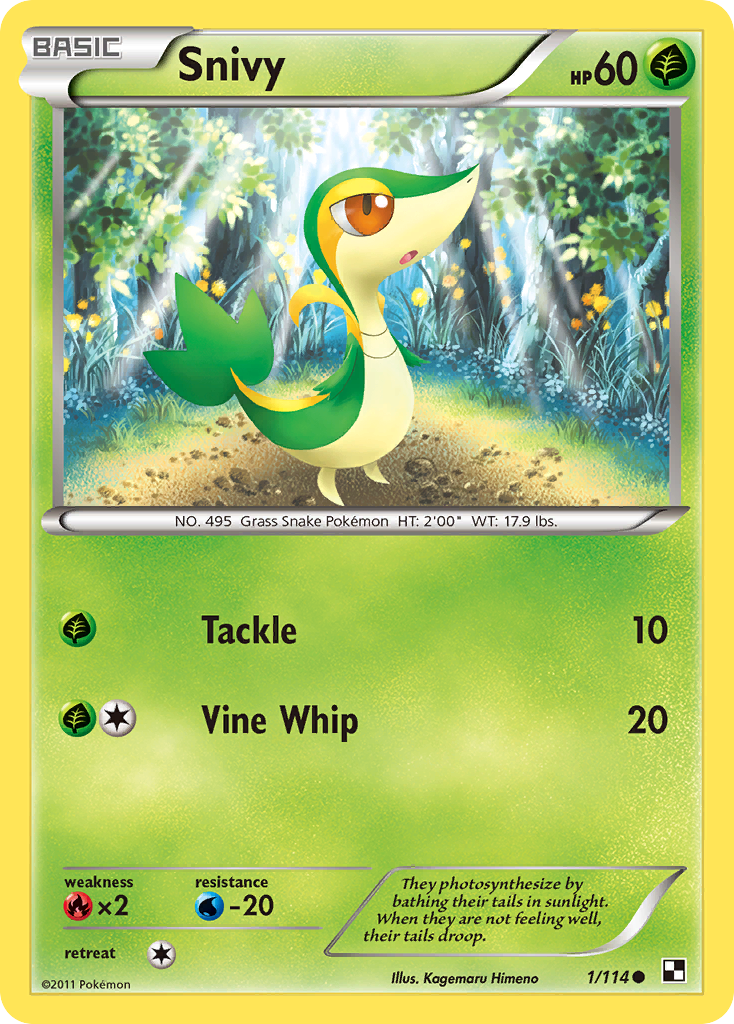 Snivy (1/114) (Cosmos Holo) [Black & White: Base Set] | Shuffle n Cut Hobbies & Games