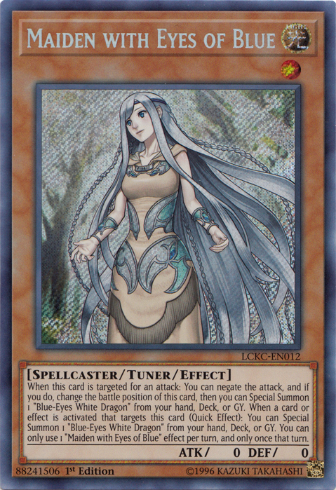 Maiden with Eyes of Blue [LCKC-EN012] Secret Rare | Shuffle n Cut Hobbies & Games