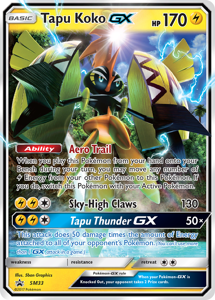 Tapu Koko GX (SM33) [Sun & Moon: Black Star Promos] | Shuffle n Cut Hobbies & Games