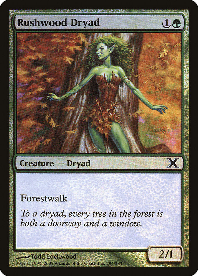 Rushwood Dryad (Premium Foil) [Tenth Edition] | Shuffle n Cut Hobbies & Games