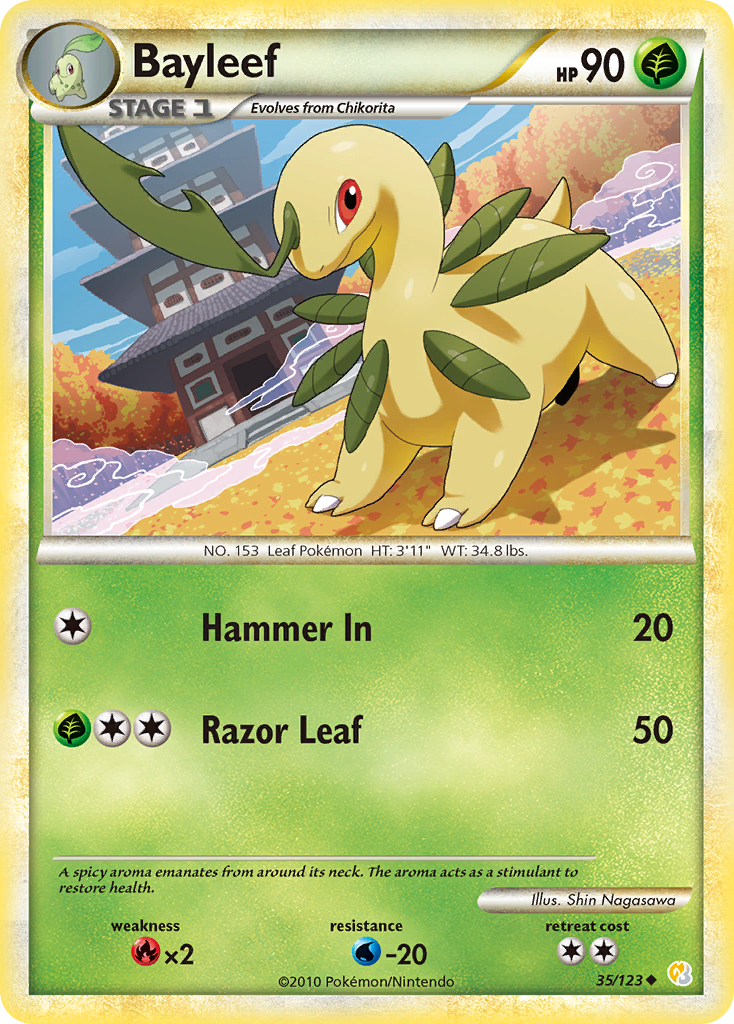 Bayleef (35/123) [HeartGold & SoulSilver: Base Set] | Shuffle n Cut Hobbies & Games