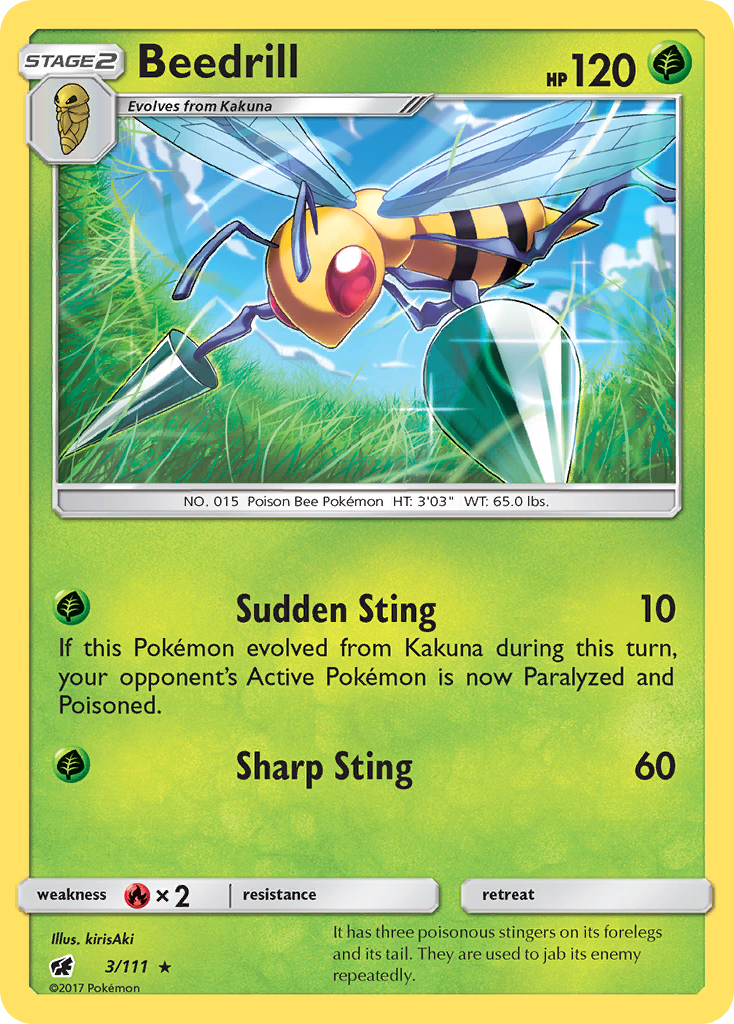 Beedrill (3/111) [Sun & Moon: Crimson Invasion] | Shuffle n Cut Hobbies & Games