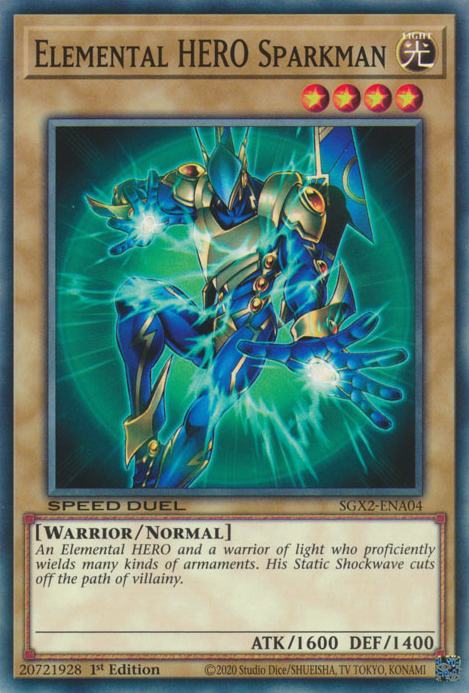 Elemental HERO Sparkman [SGX2-ENA04] Common | Shuffle n Cut Hobbies & Games