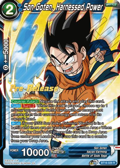 Son Goten, Harnessed Power (BT16-029) [Realm of the Gods Prerelease Promos] | Shuffle n Cut Hobbies & Games