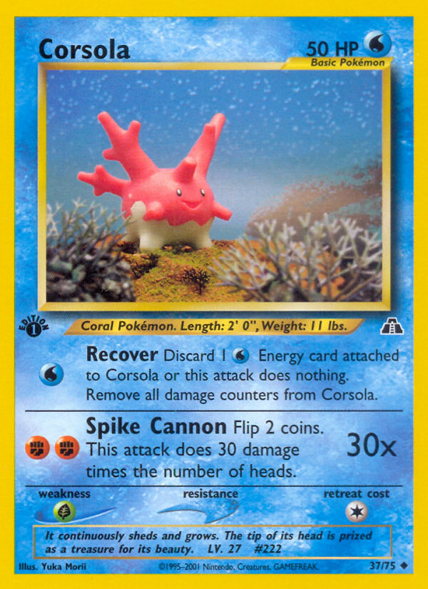 Corsola (37/75) [Neo Discovery 1st Edition] | Shuffle n Cut Hobbies & Games