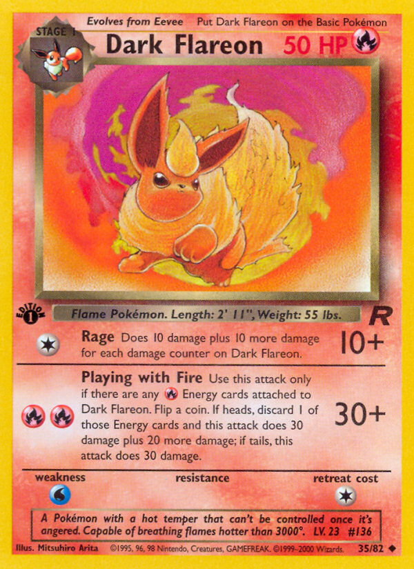 Dark Flareon (35/82) [Team Rocket 1st Edition] | Shuffle n Cut Hobbies & Games