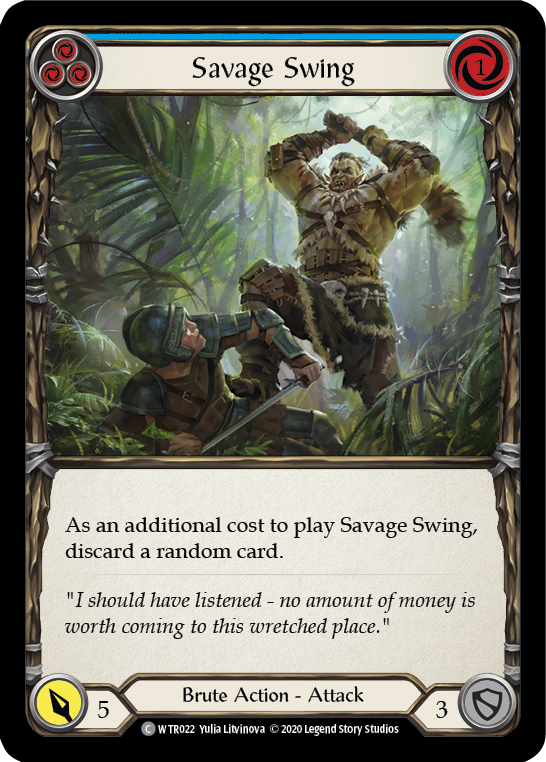 Savage Swing (Blue) [U-WTR022] (Welcome to Rathe Unlimited)  Unlimited Normal | Shuffle n Cut Hobbies & Games