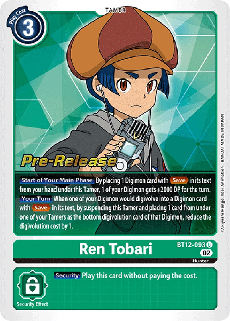 Ren Tobari [BT12-093] [Across Time Pre-Release Cards] | Shuffle n Cut Hobbies & Games