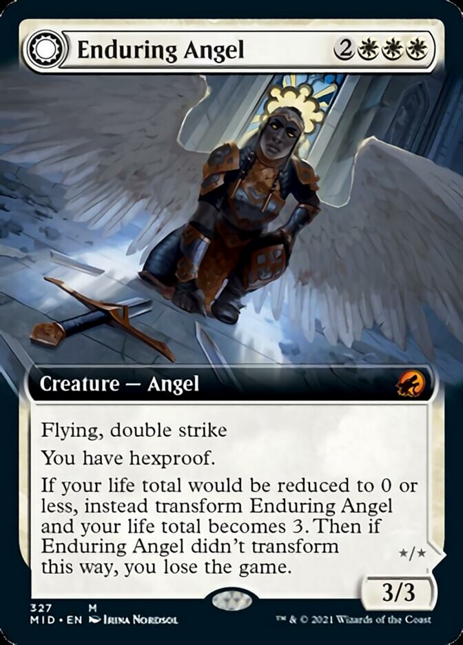 Enduring Angel // Angelic Enforcer (Extended Art) [Innistrad: Midnight Hunt] | Shuffle n Cut Hobbies & Games