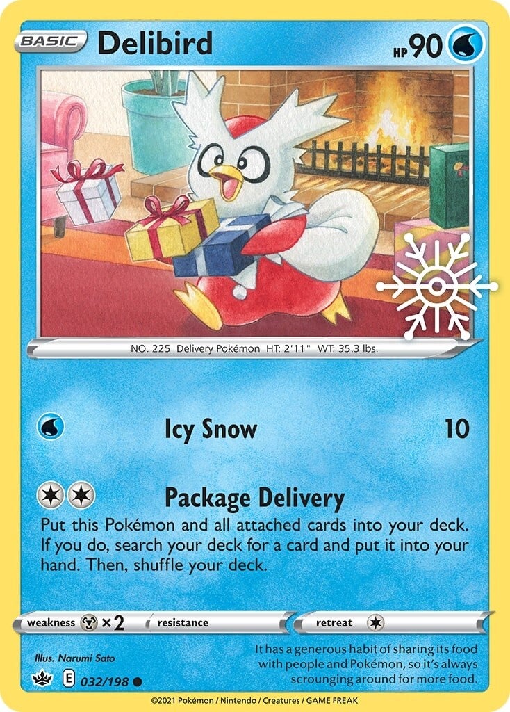 Delibird (032/198) (Holiday Calendar) [Sword & Shield: Chilling Reign] | Shuffle n Cut Hobbies & Games