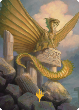 Ancient Gold Dragon Art Card (05) (Gold-Stamped Signature) [Commander Legends: Battle for Baldur's Gate Art Series] | Shuffle n Cut Hobbies & Games