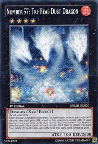 Number 57: Tri-Head Dust Dragon [NUMH-EN030] Secret Rare | Shuffle n Cut Hobbies & Games