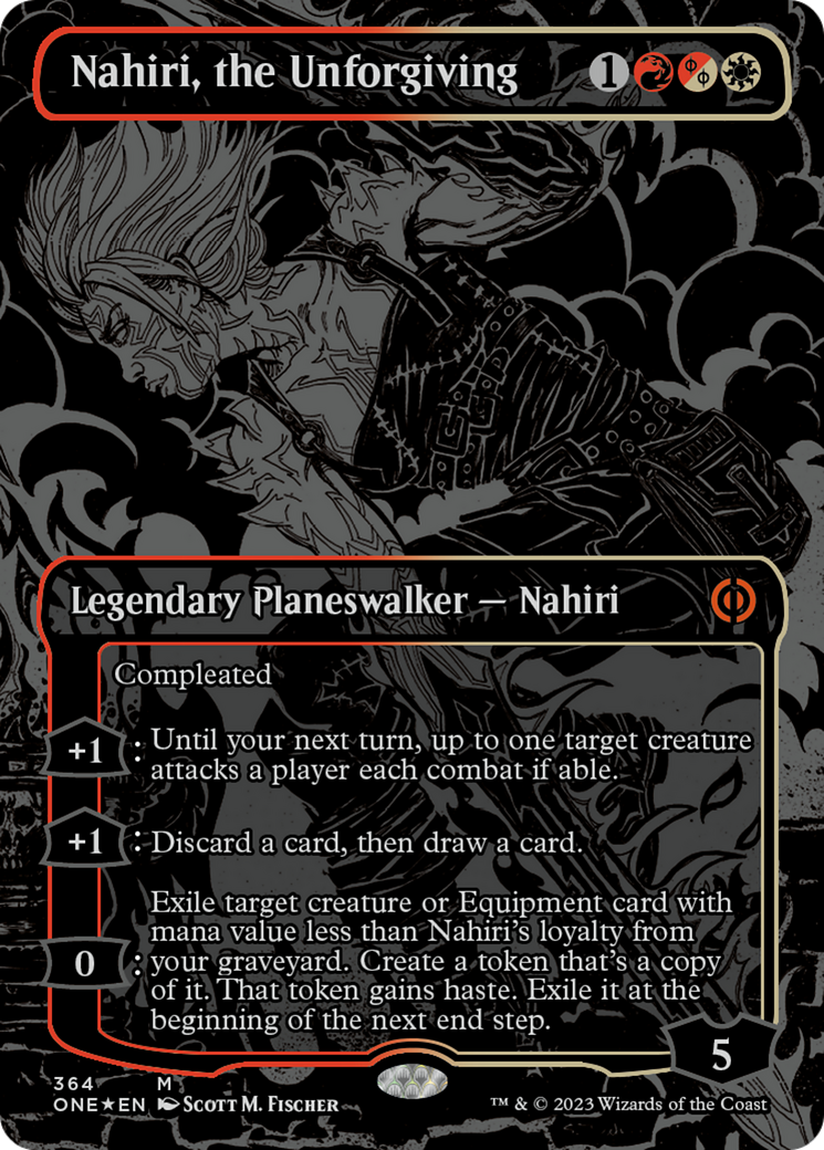 Nahiri, the Unforgiving (Oil Slick Raised Foil) [Phyrexia: All Will Be One] | Shuffle n Cut Hobbies & Games