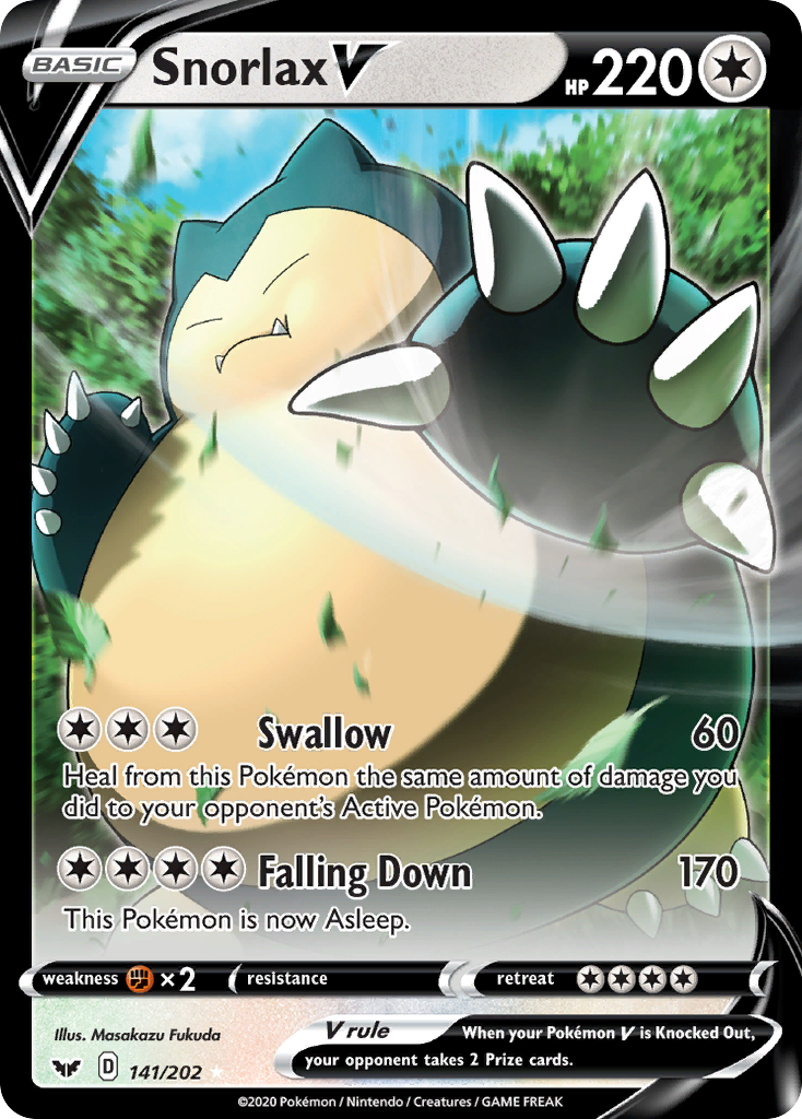 Snorlax V (141/202) (Oversized) [Sword & Shield: Base Set] | Shuffle n Cut Hobbies & Games