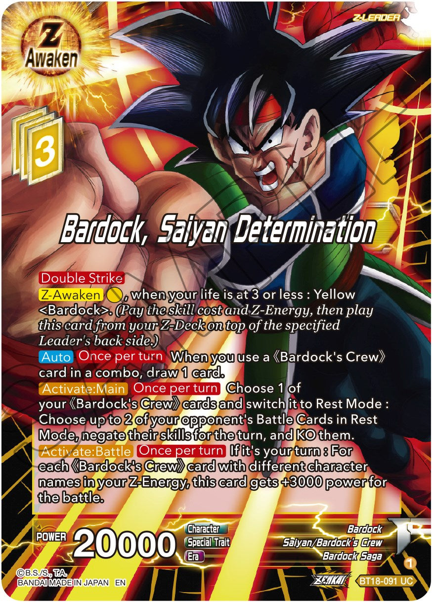 Bardock, Saiyan Determination (BT18-091) [Dawn of the Z-Legends] | Shuffle n Cut Hobbies & Games